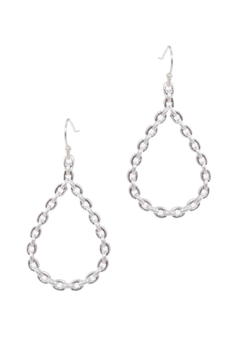 LINK CHAIN METAL TEARDROP HOO EARRING