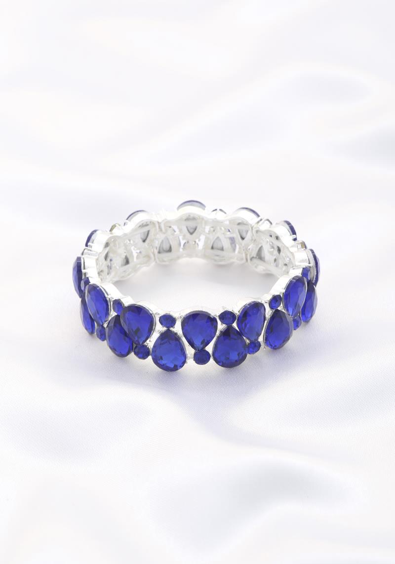 DOUBLE TEARDROP RHINESTONE BRACELET
