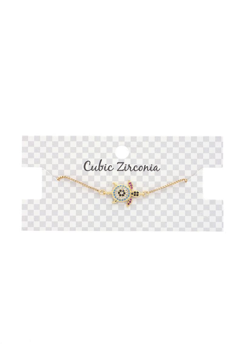 TURTLE CHARM CUBIC ZIRCONIA BRACELET