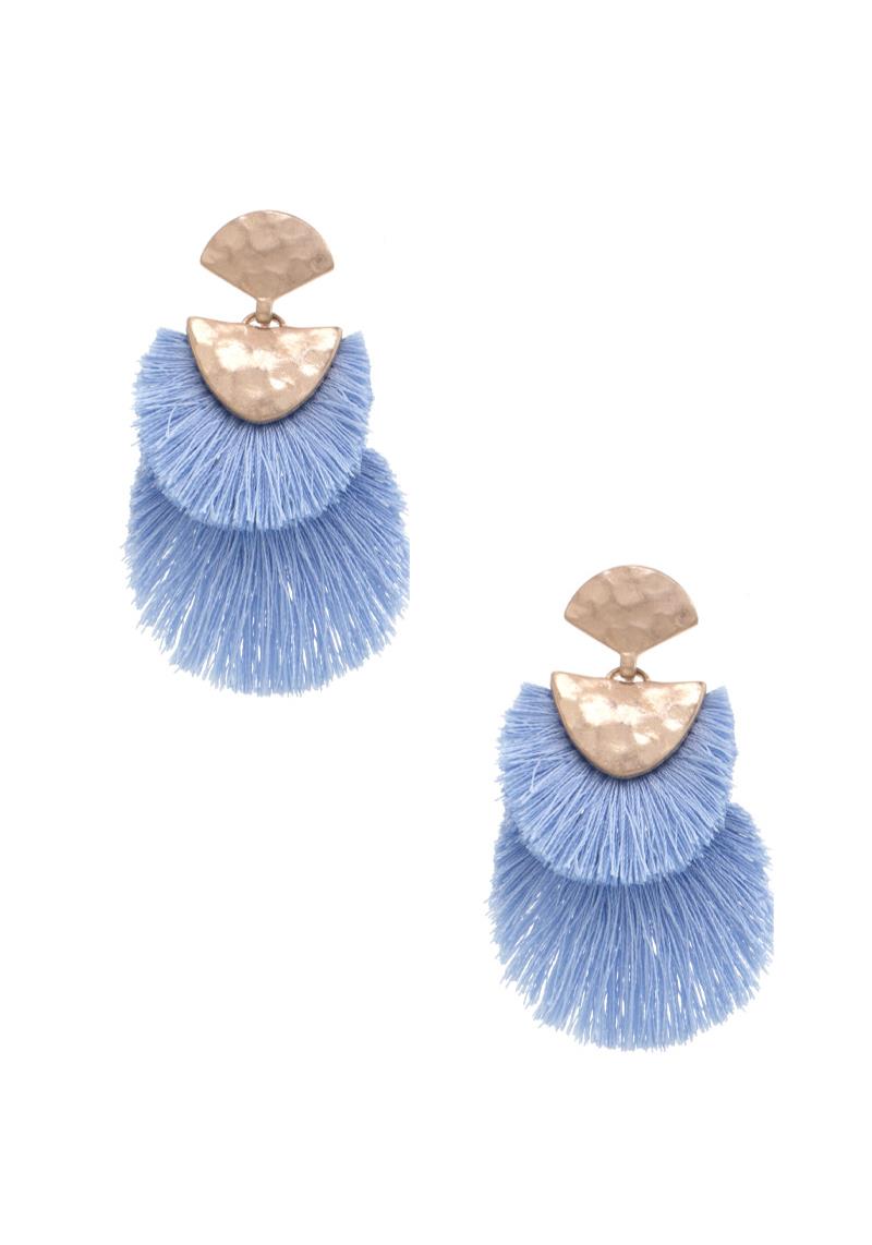 SNAKESKIN TASSEL DANGLE EARRING