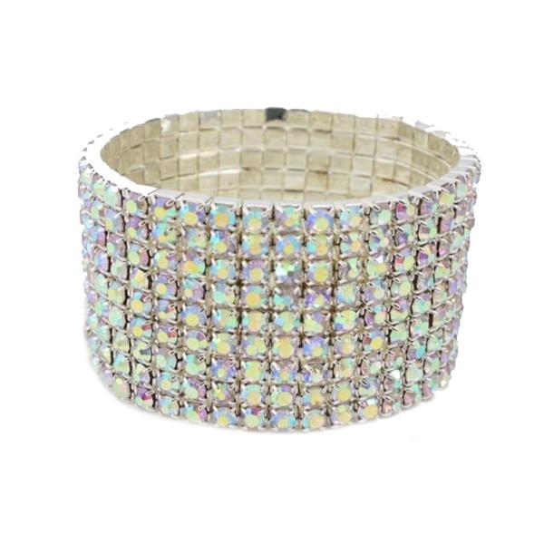 9 LAYERED RHINESTONE STRETCH  BRACELET