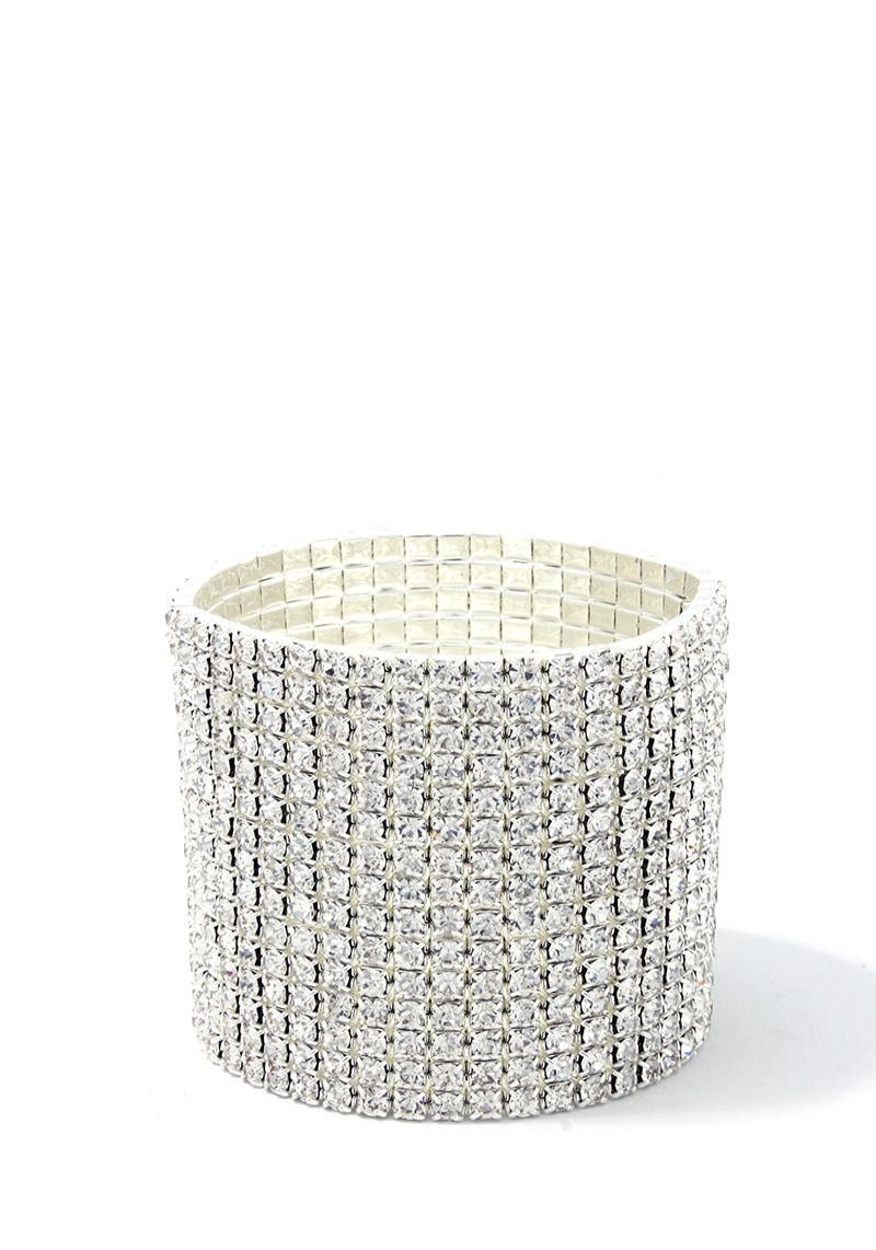 WIDE RHINESTONE STRETCH BRACELET