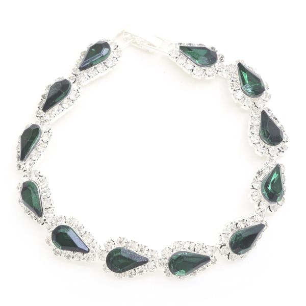 TEARDROP PATTERN RHINESTONE BRACELET