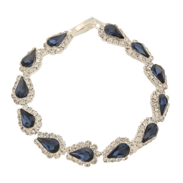 TEARDROP PATTERN RHINESTONE BRACELET