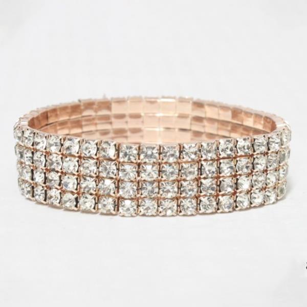 PAVED ENCRUSTED RHINESTONE STRETCH BRACELET