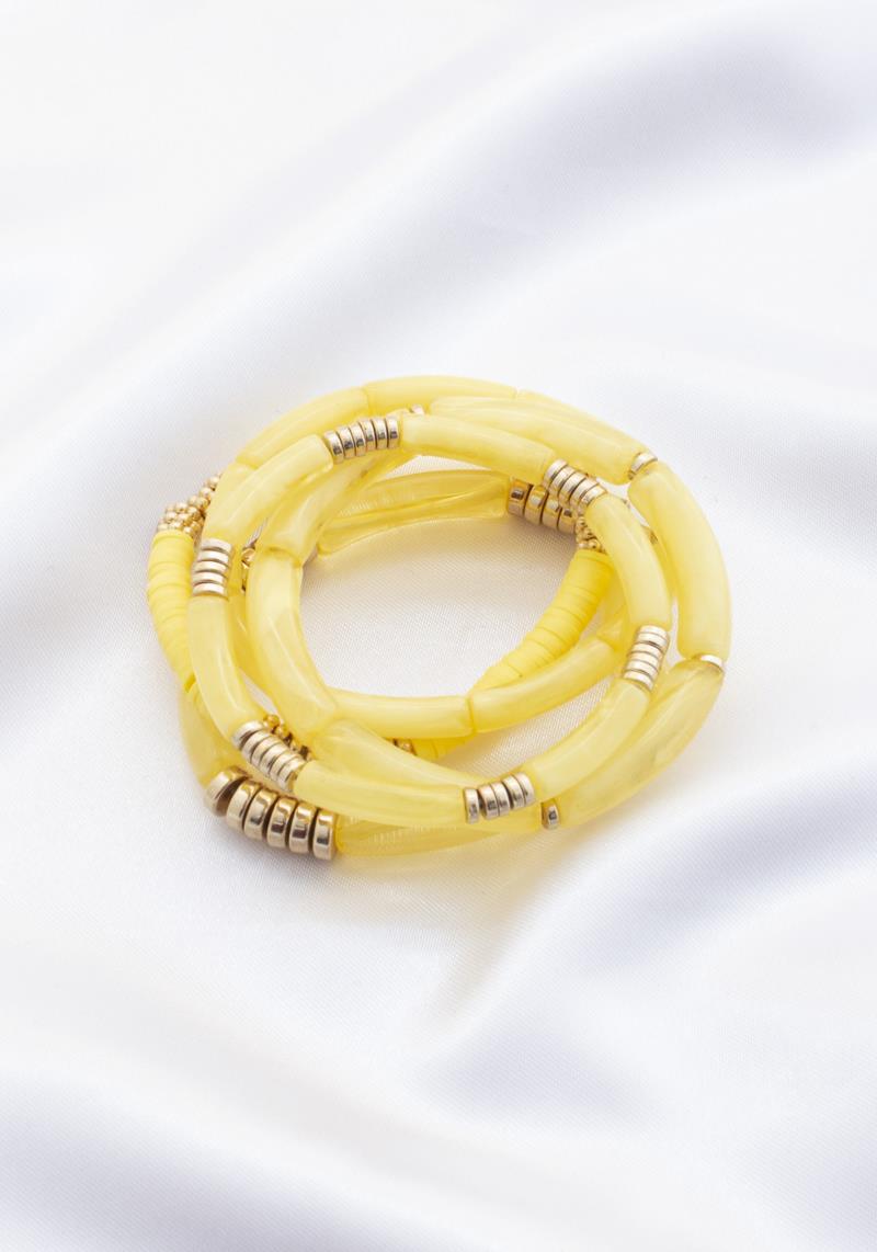 MARBLE BEADED STACKABLE BRACELET SET