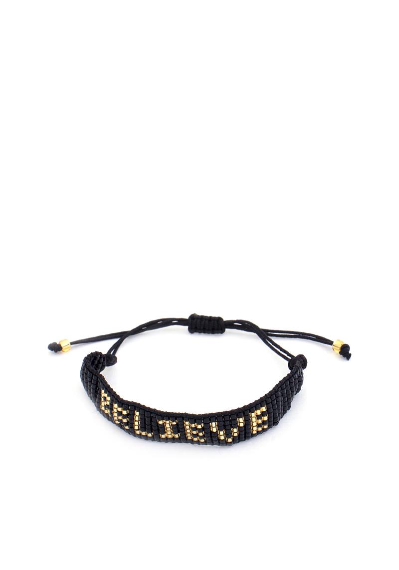 BELIEVE SEED BEAD ADJUSTABLE BRACELET