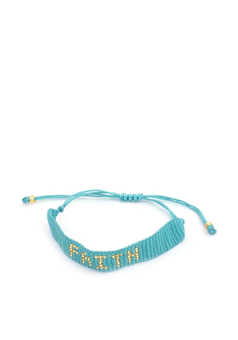 FAITH SEED BEAD ADJUSTABLE BRACELET