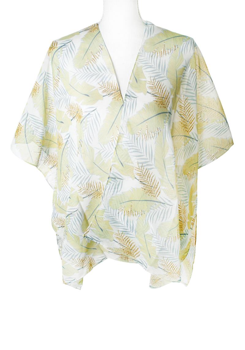 SMOOTH CHILL LEAF PRINT PONCHO