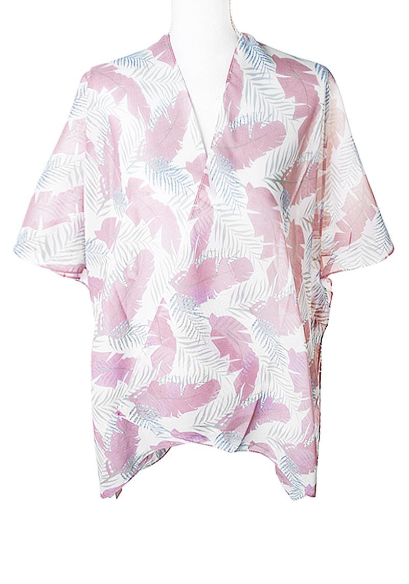SMOOTH CHILL LEAF PRINT PONCHO