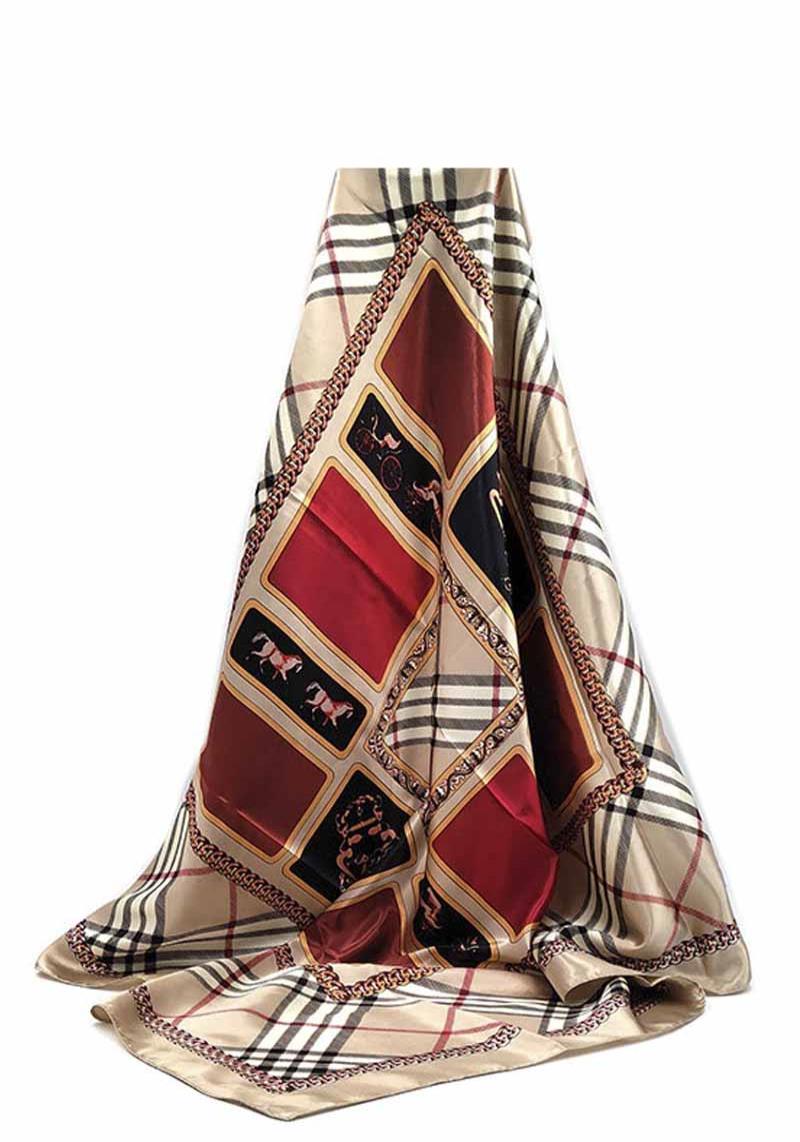 FASHION CHECK PATTERN NECK SCARF