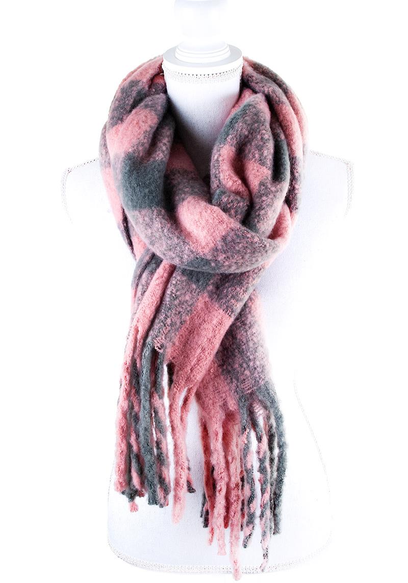 SOFT CHECKERED TASSEL DESIGN SCARF