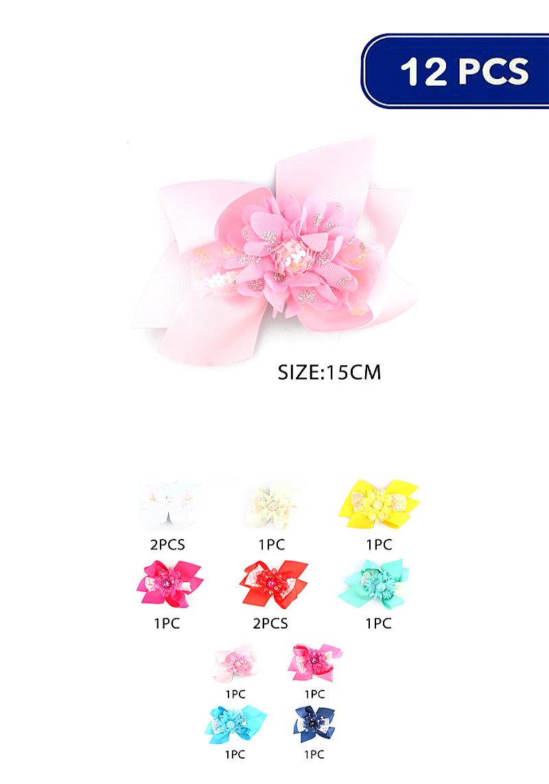 CHIC FLORAL HAIR PIN CLIP (12 UNITS)
