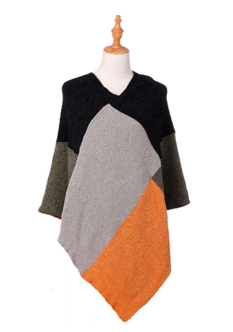 COLOR BLOCK PONCHO