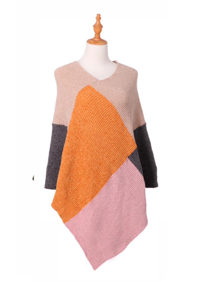 COLOR BLOCK PONCHO