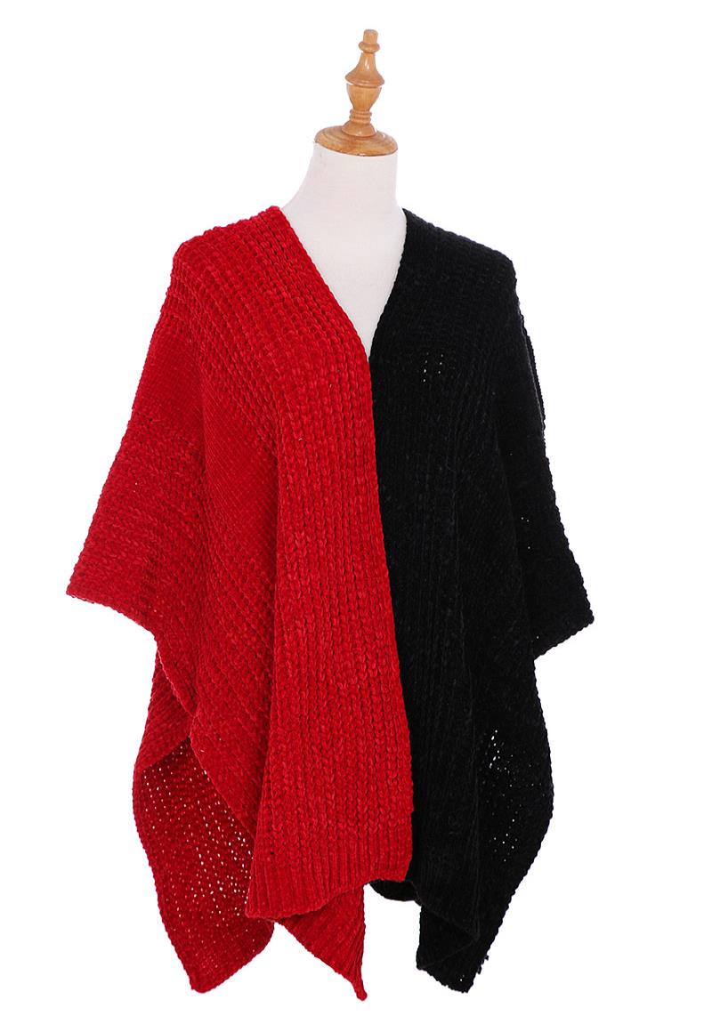 TWO COLOR SOFT COZY PONCHO