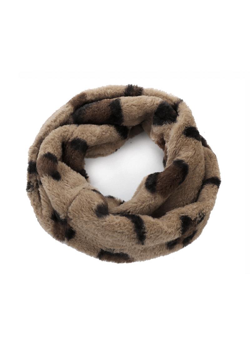 LEOPARD FAUX FUR INFINITY SCARF