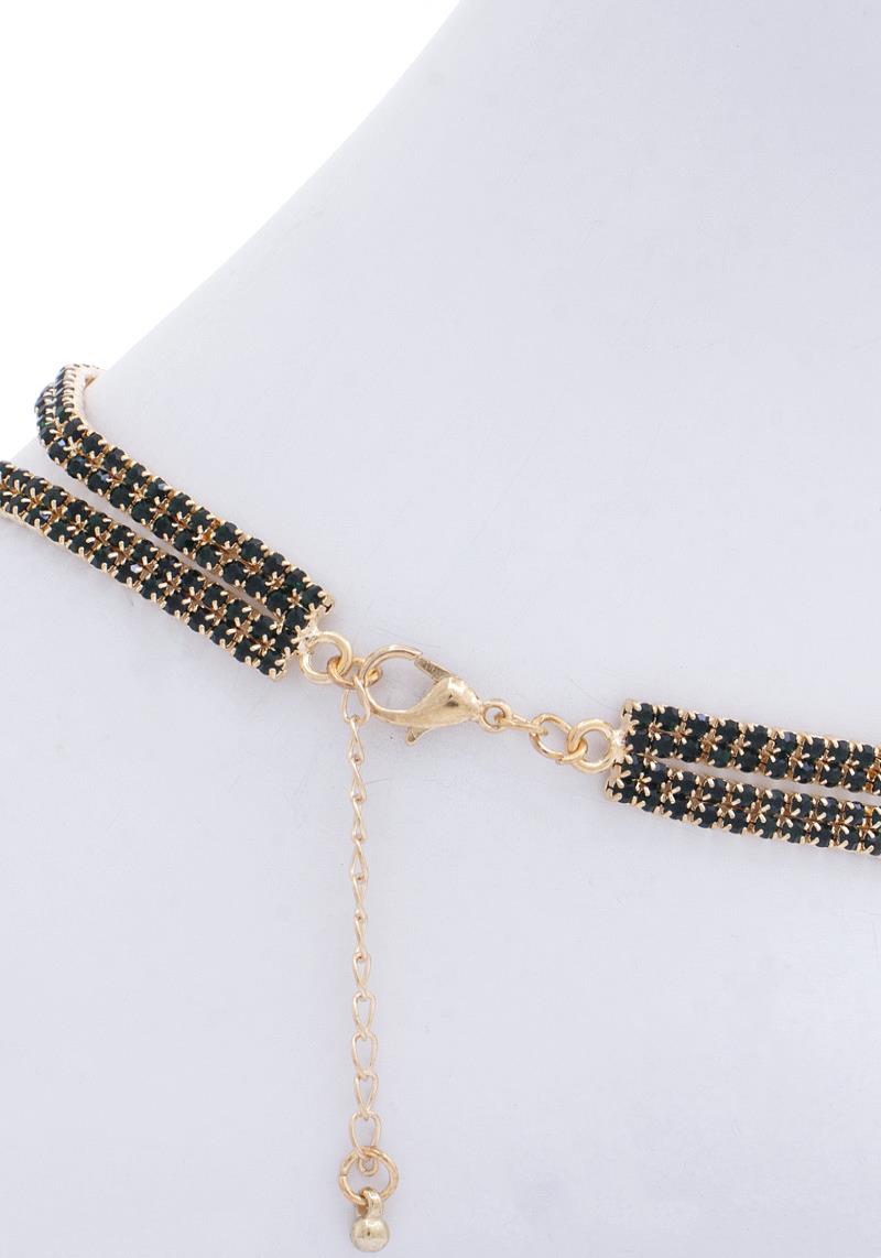 WIDE TWO TONE RHINESTONE ANKLET
