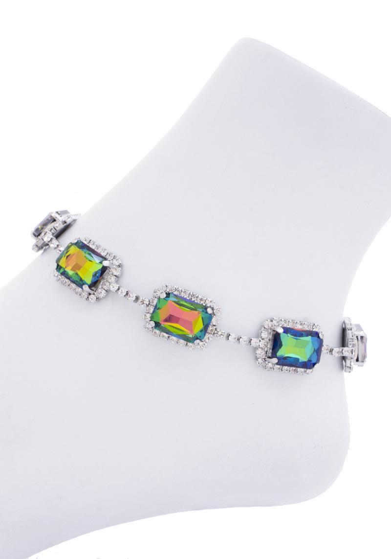 RECTANGLE RHINESTONE ANKLET