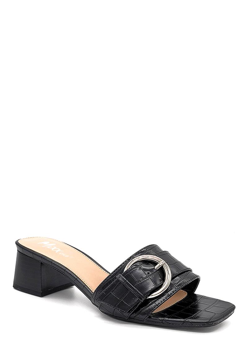 TRENDY BUCKLE STRAP SLIP ON HEEL