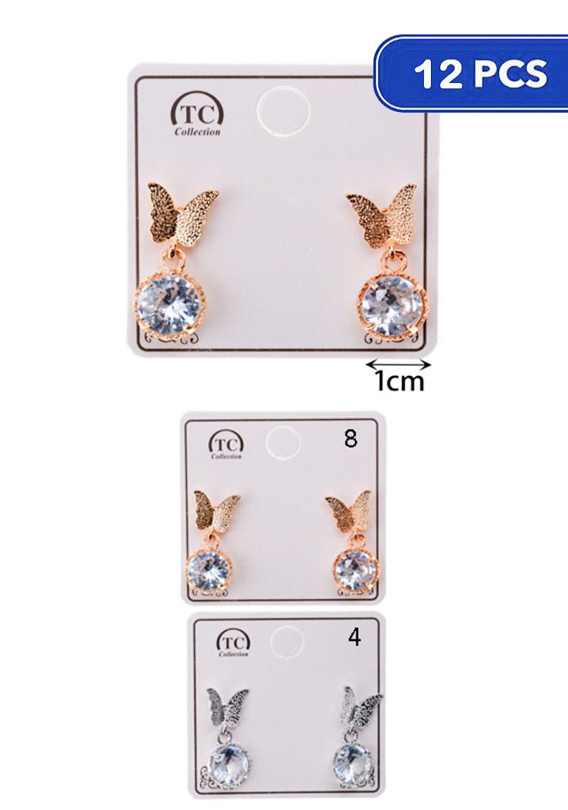 FASHION RHINESTONE BUTTERFLY EARRING (12 UNITS)