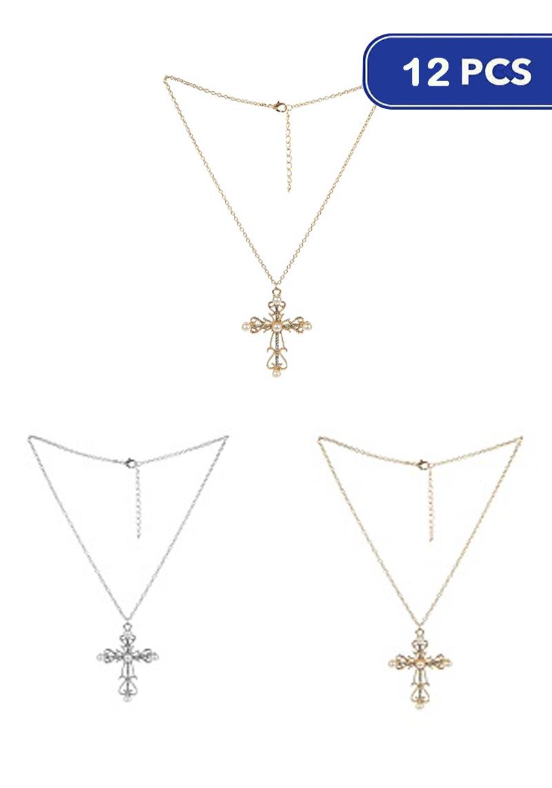 FASHION CROSS PENDANT NECKLACE (12 UNITS)
