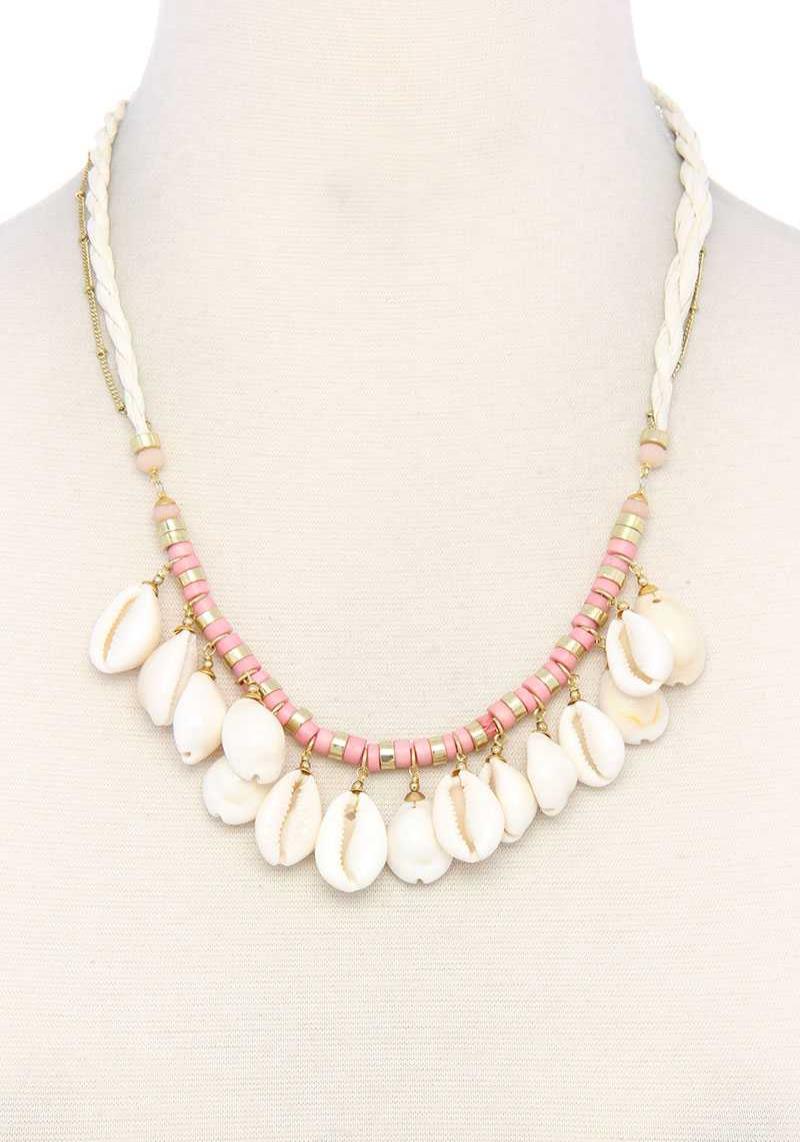 COWRIE SEASHELL DANGLE NECKLACE