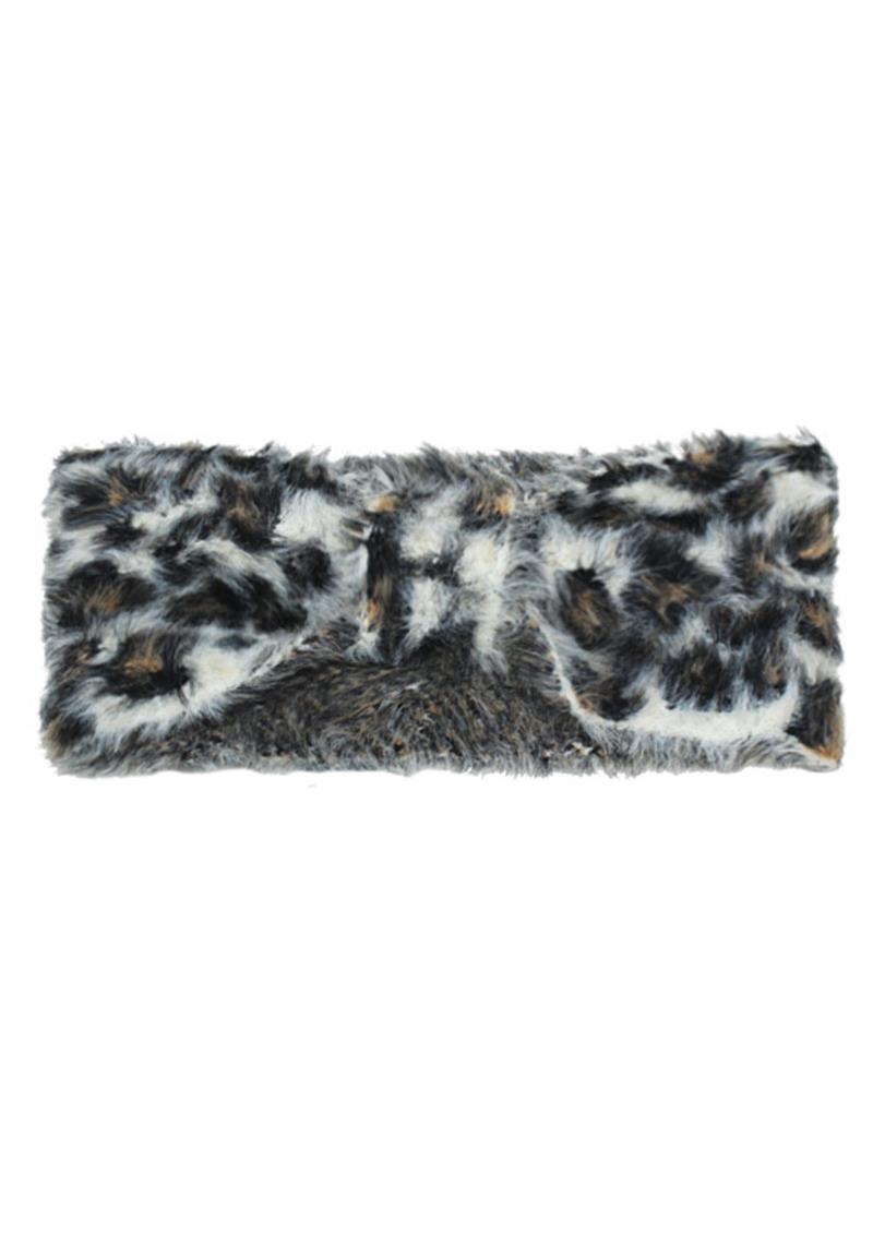 LEOPARD SOFT FEATHER YARN HEADWRAP