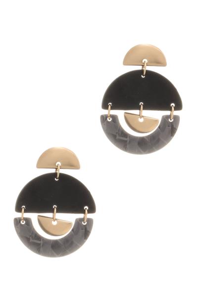 HALF MOON METAL EARRING