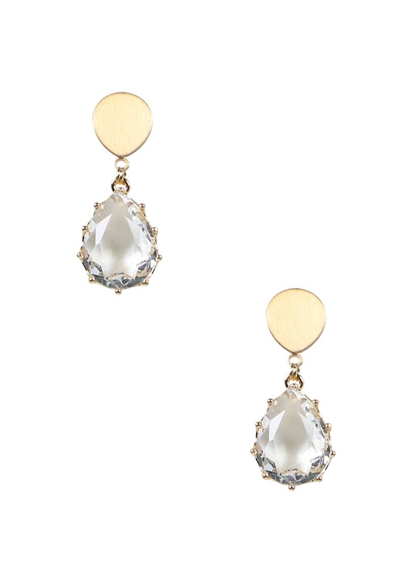 TEARDROP COLOR STONE DANGLE EARRING