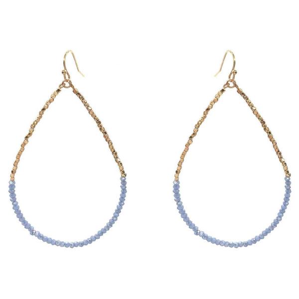 TEARDROP METAL BEAD HOOK EARRING