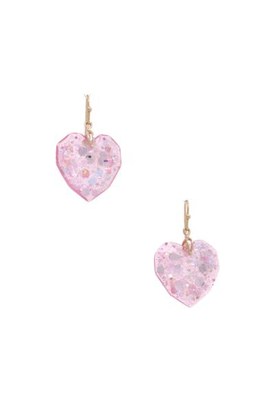 GLITTER HEART SHAPE EARRING