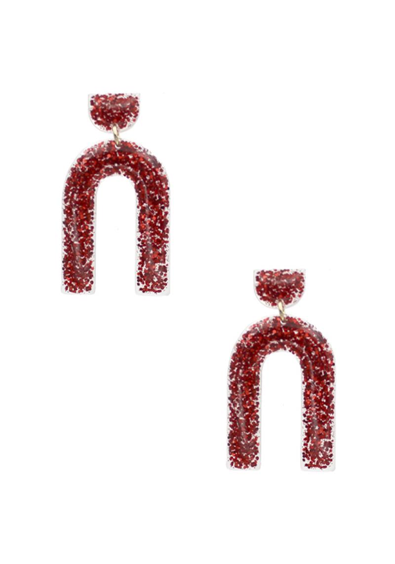GLITTER U DANGLE EARRING