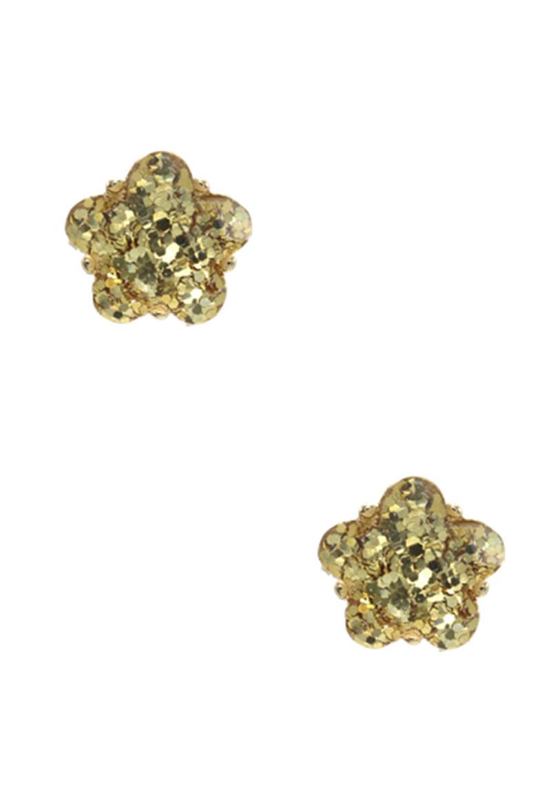 FLOWER GLITTER STUD EARRING