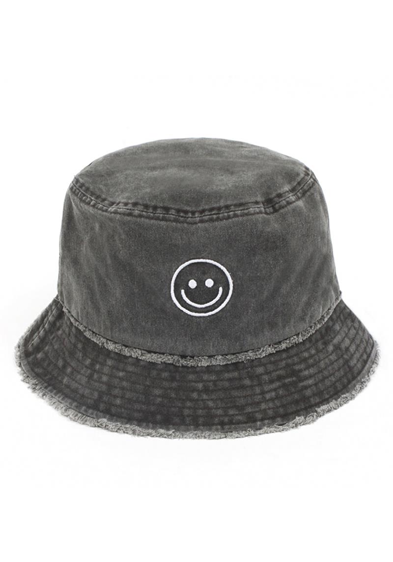 HAPPY FACE OUTLINE ICON BUCKET HAT