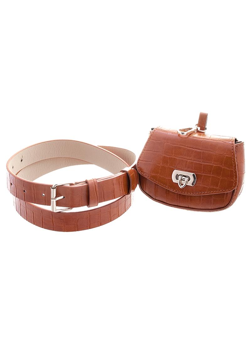 SMOOTH CROC BAG BUCKLE BELT