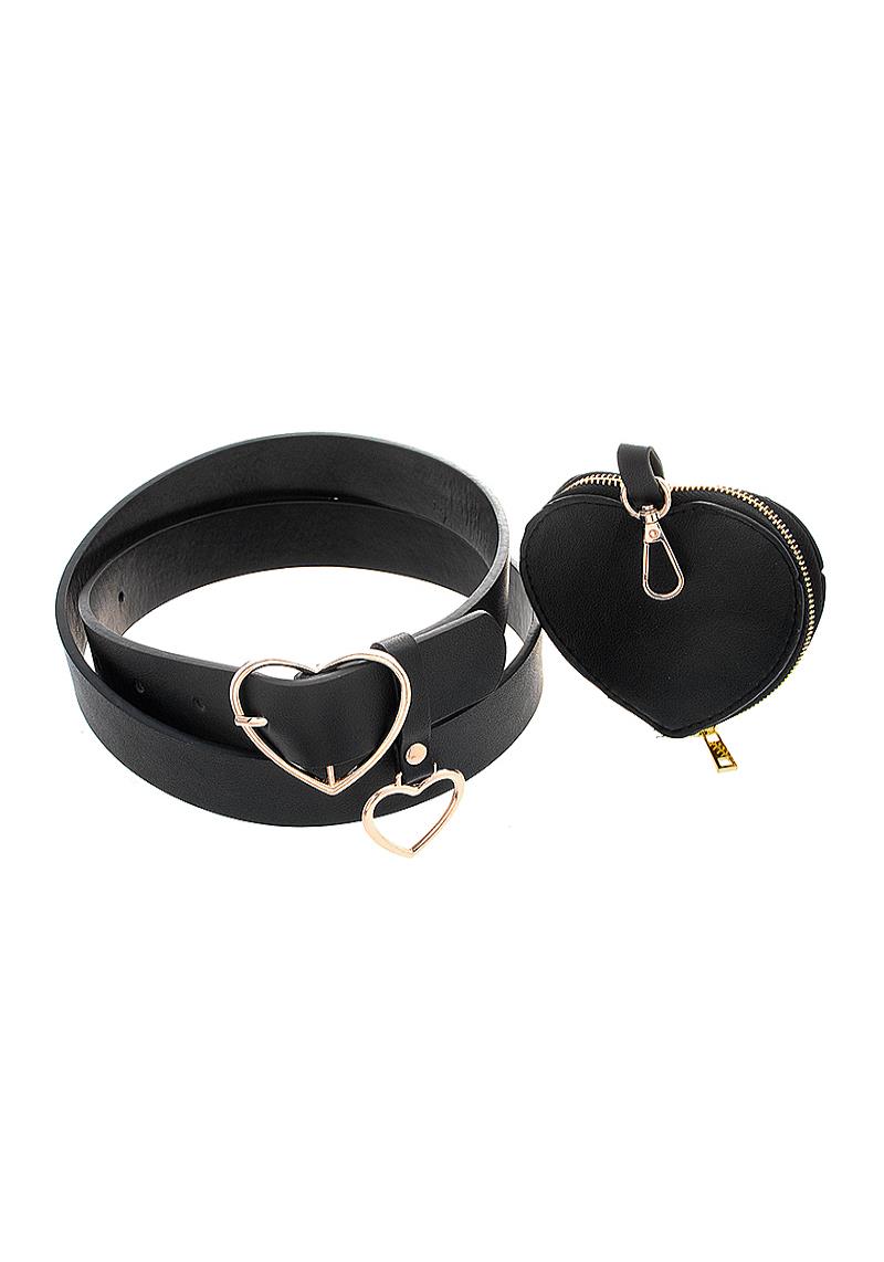 METAL HEART SHAPE COIN PURSE BELT
