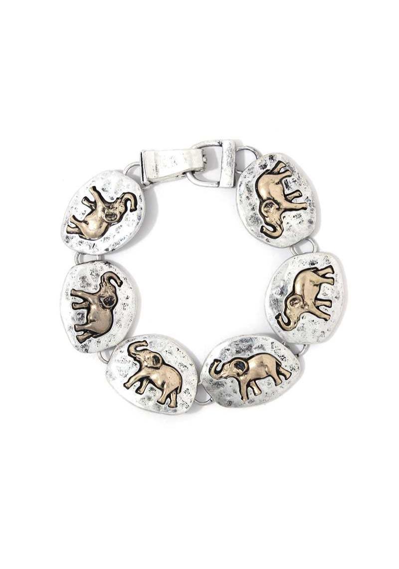 ELEPHANT CHARM METAL BRACELET