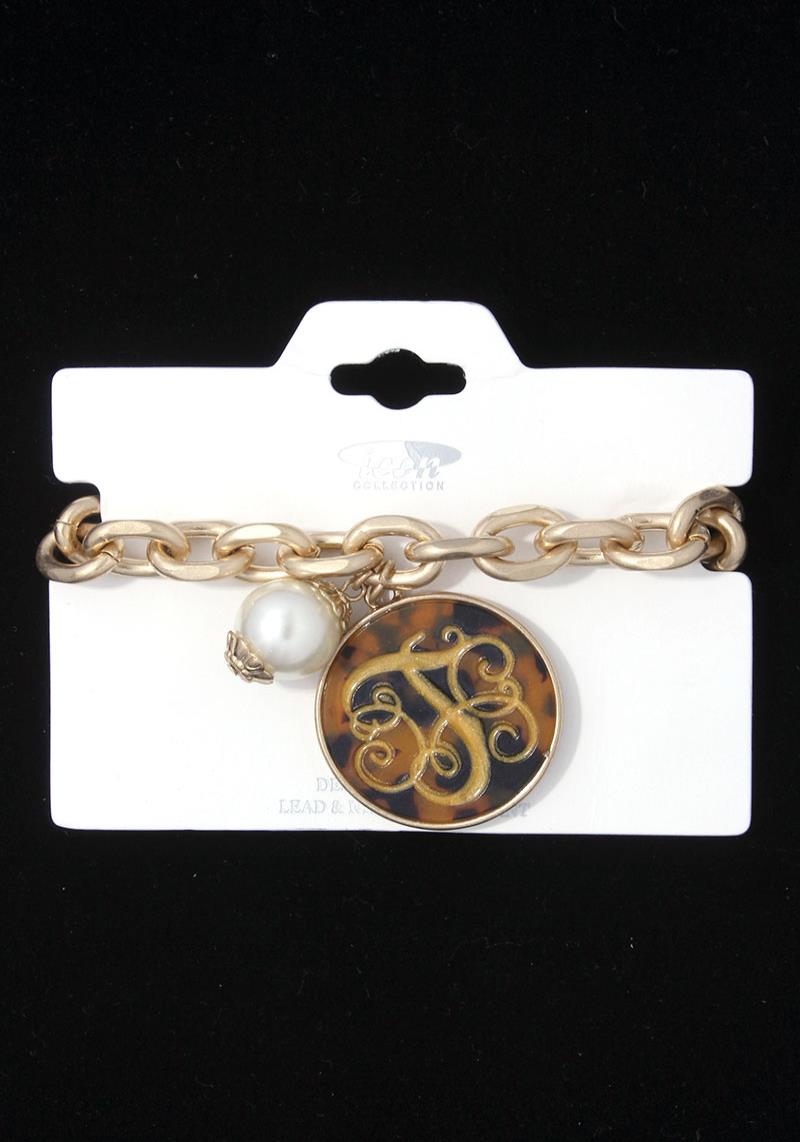 ACETATE INITIAL CHARM BRACELET