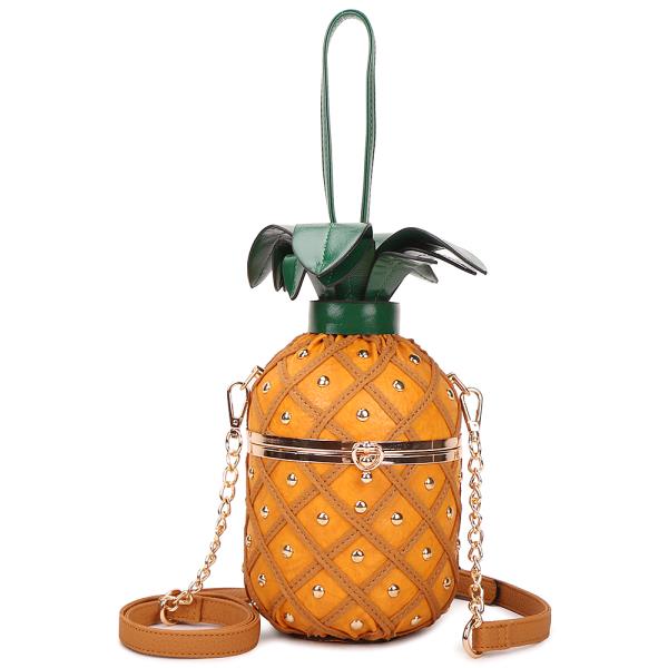 PINEAPPLE STUD DESIGN CROSSBODY BAG