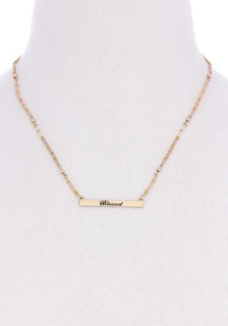 FASHION BEAD BLESSED PLATE NECKLACE