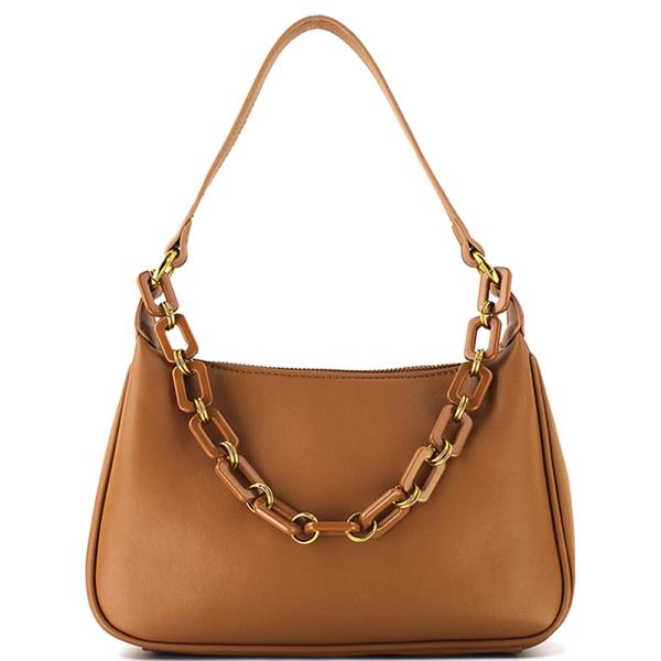 STYLISH CHAIN LINK DESIGN PLAIN SHOULDER BAG