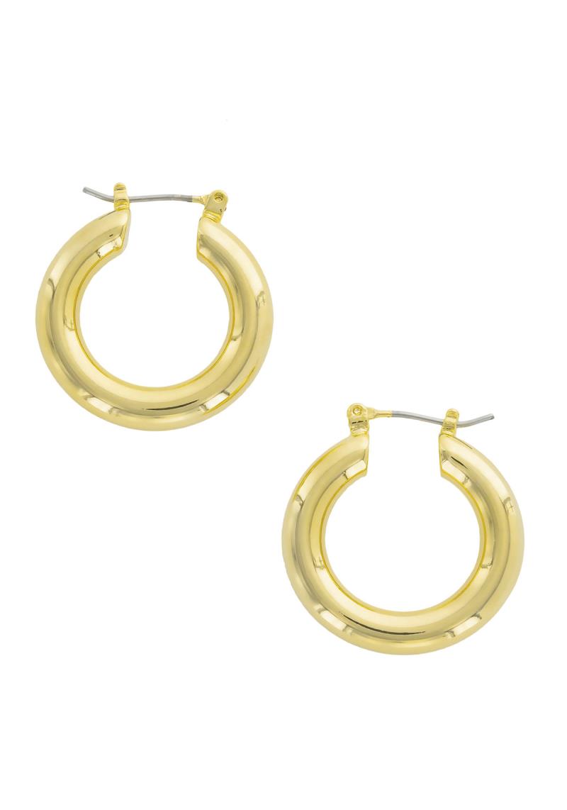 BRASS GOLD PLATED 25MM PIN CATCH GOLD DIPPED EARRING