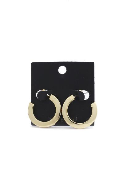 SQUARE EDGE OPEN CIRCLE GOLD DIPPED EARRING