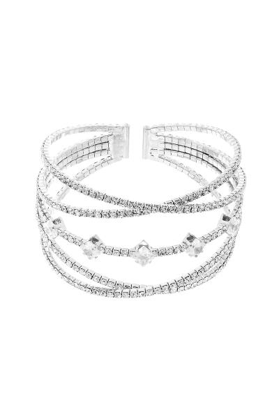 RHINESTONE CRYSTAL MEMORY WIRE BRACELET