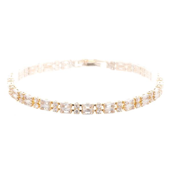 CRYSTAL 2 LINE BAGUETTE BRACELET