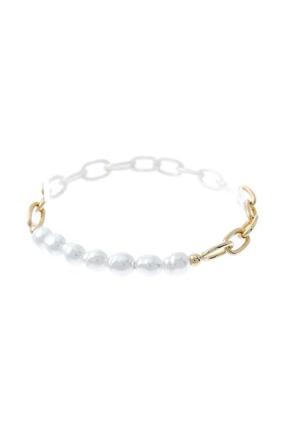 CHAIN AND PEARL BRACELET