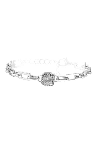 CUBIC ZIRCONIA CUBIC HALO CENTER BRACELET