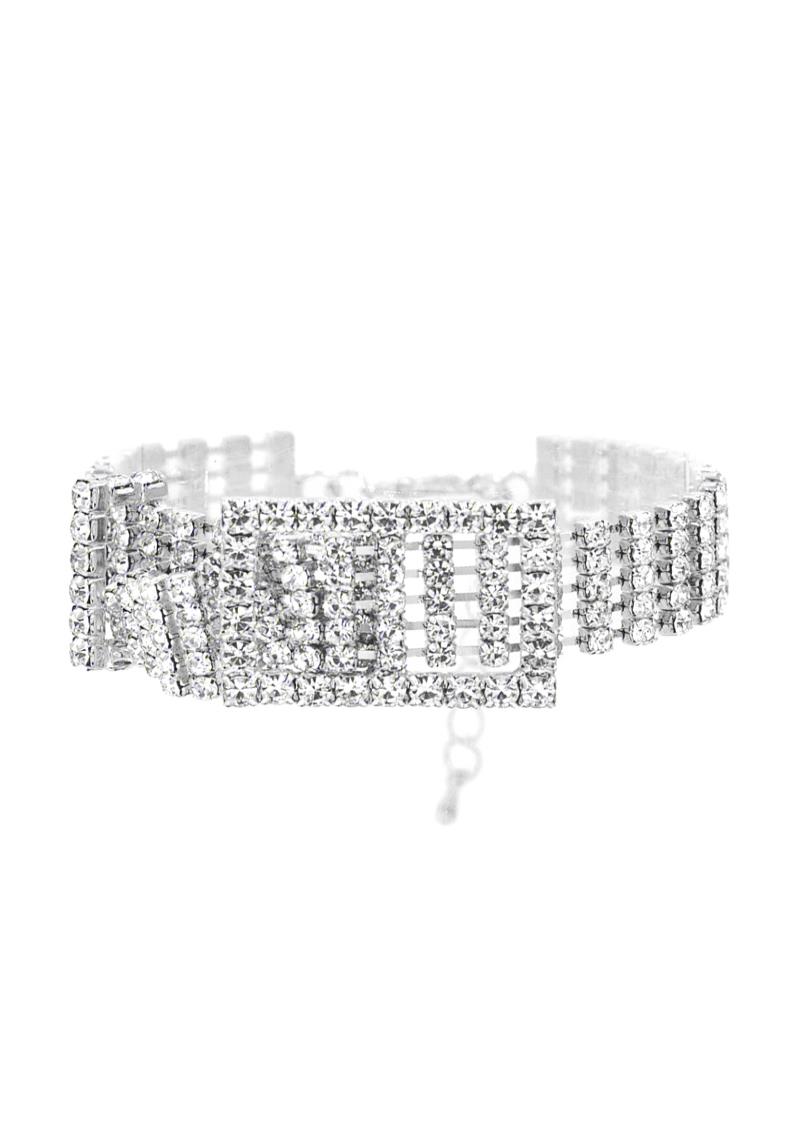 RHINESTONE SMALL BELT BUCKLE BRACELET