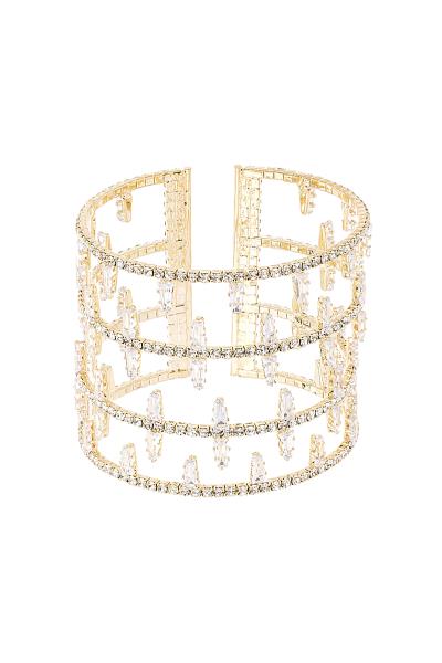 CRYSTAL RHINESSTONE DESIGN2 OPEN BRACELET